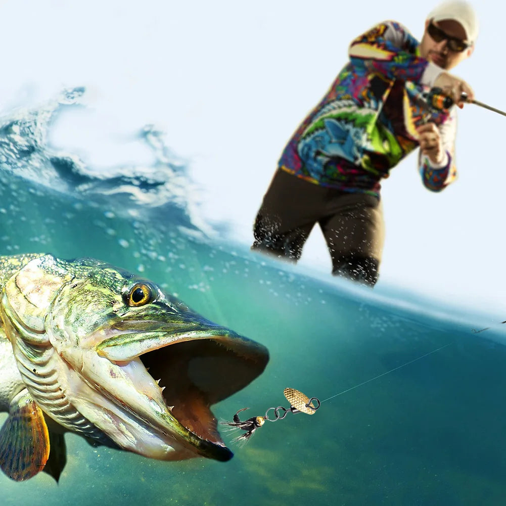 Alloet Fly Hooks Bait Crank Hook Spinner Lure For Fishing