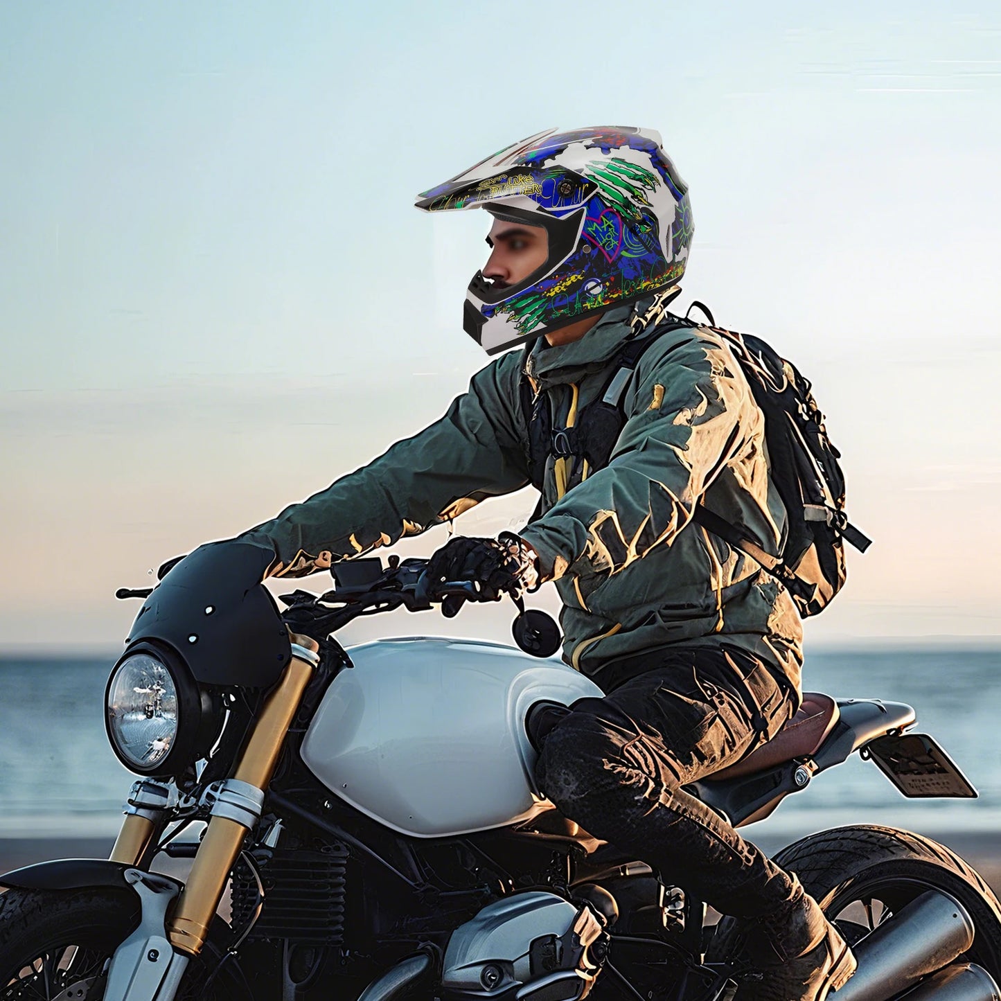 Well Vented Unisex Motocross Helmet DOT Certified For Off Road Riding