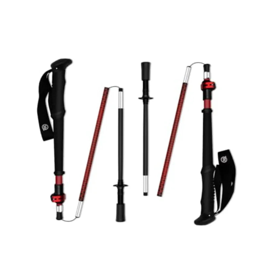 Ultralight Carbon Fiber Trekking Poles 198g Adjustable Folding Hiking Poles for Backpacking 110130cm Thru-Hiking Trail Running
