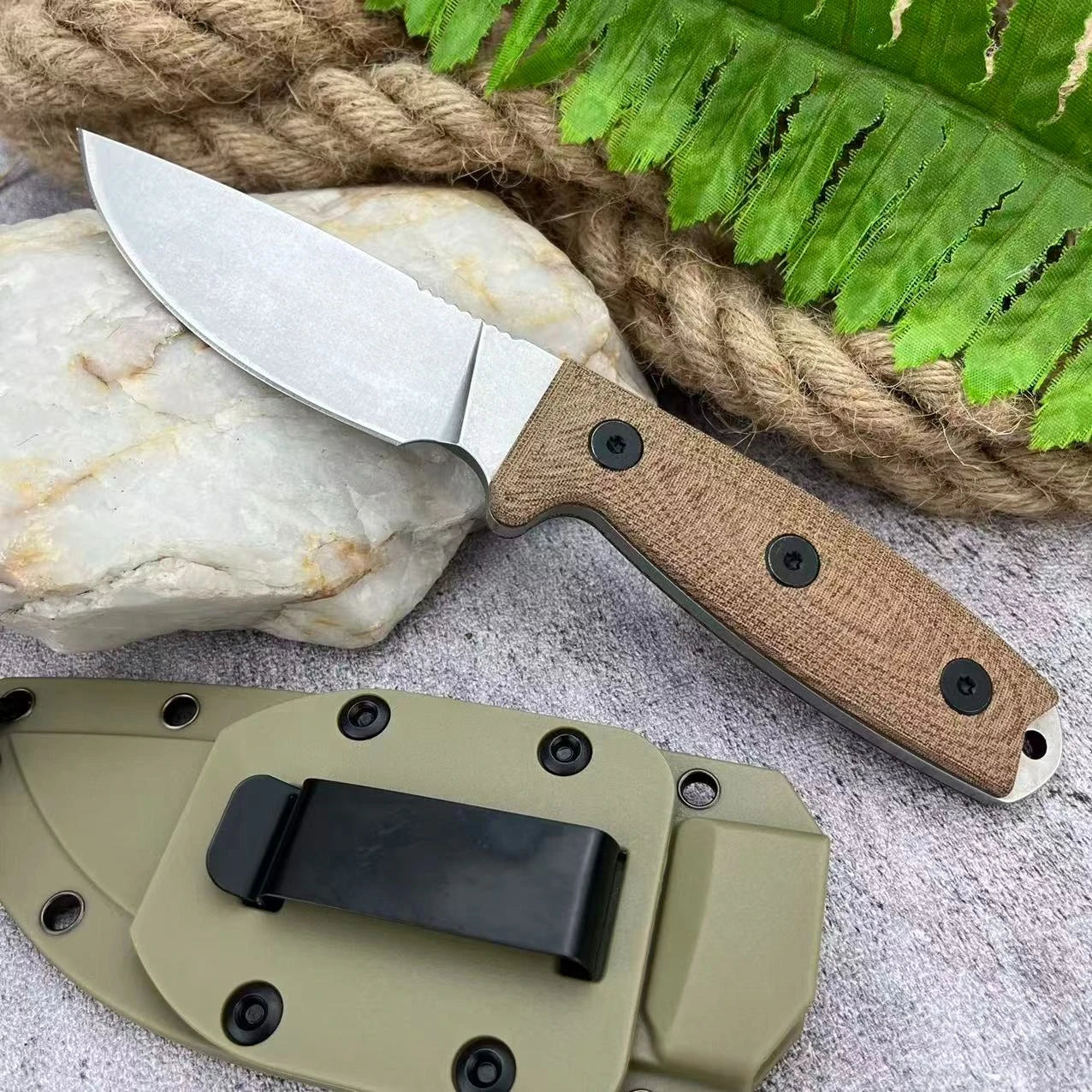 Outdoor Survival Camping Knife Trekking Knife High Hardness Wilderness Fishing Hiking Hunting Pocket Fixed Blade Knife EDC Knife