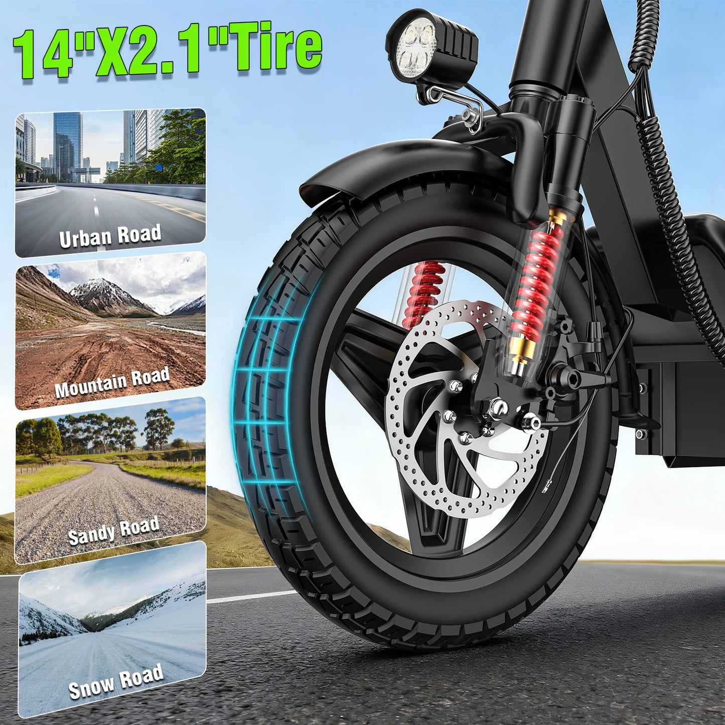 LELEKUAIFolded Electric Bike 500W 48V 15Ah Folding with Basket