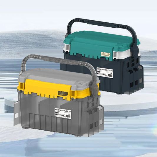 Double Layer Fishing Rod Reel Box Large Capacity Fishing Gear Tackle Carry On Cases Portable Multifunction for Fishing Lovers