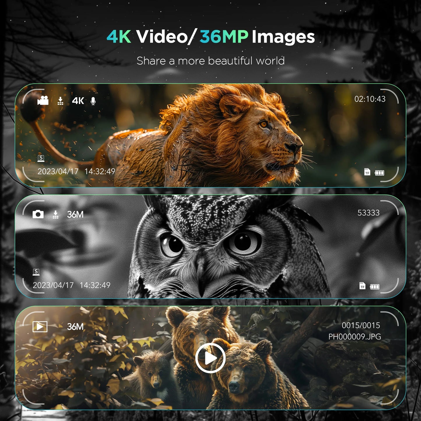 DIYIMI Night Vision Binoculars 8x Digital Zoom IR Video Recording