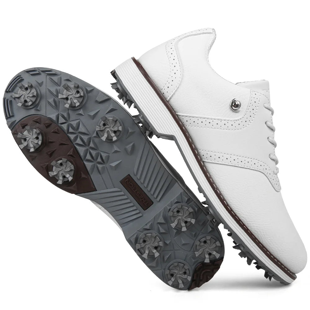 Lenox Men Golf Shoes Spikes Lace Up Walking Footwear
