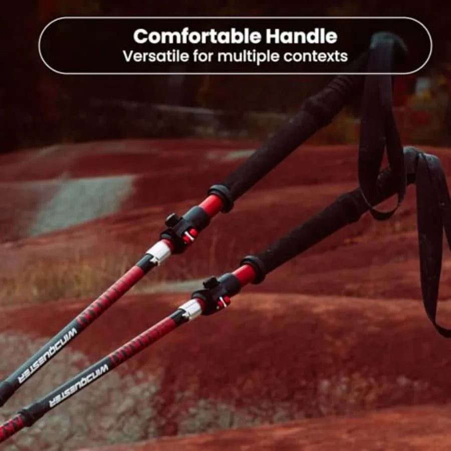 Ultralight Carbon Fiber Trekking Poles 198g Adjustable Folding Hiking Poles for Backpacking 110130cm Thru-Hiking Trail Running