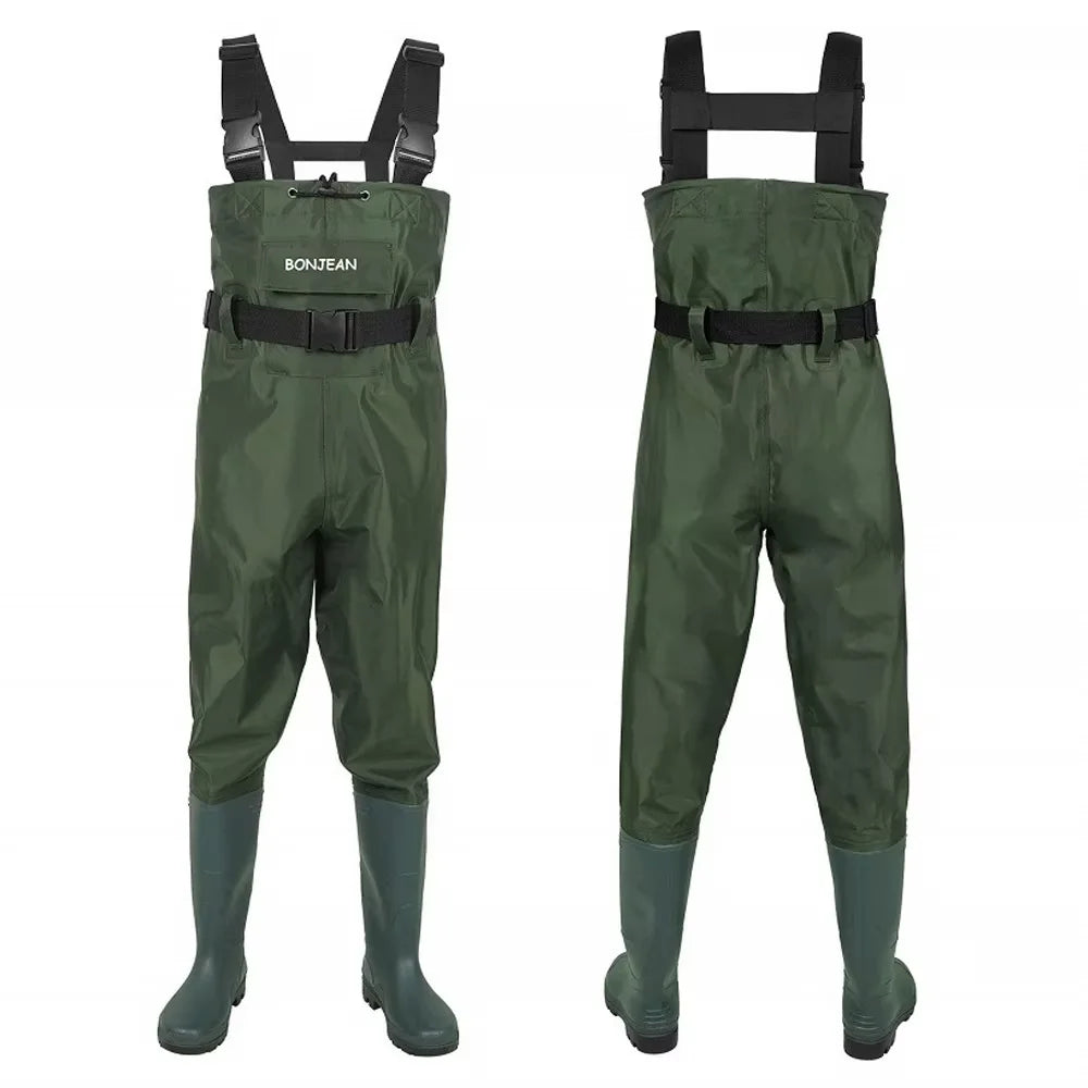 Waterproof Fishing Waders Pants Chest-Length Wader With Boots Durable Breathable Overalls Kit for Men Women Outdoor Raft Hunting