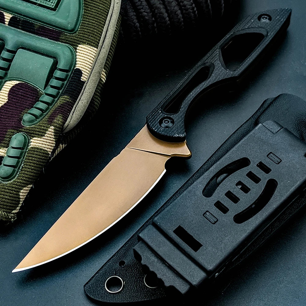 DIY Supplies Tactical Survival Rescue EDC Knife With G10 Handle