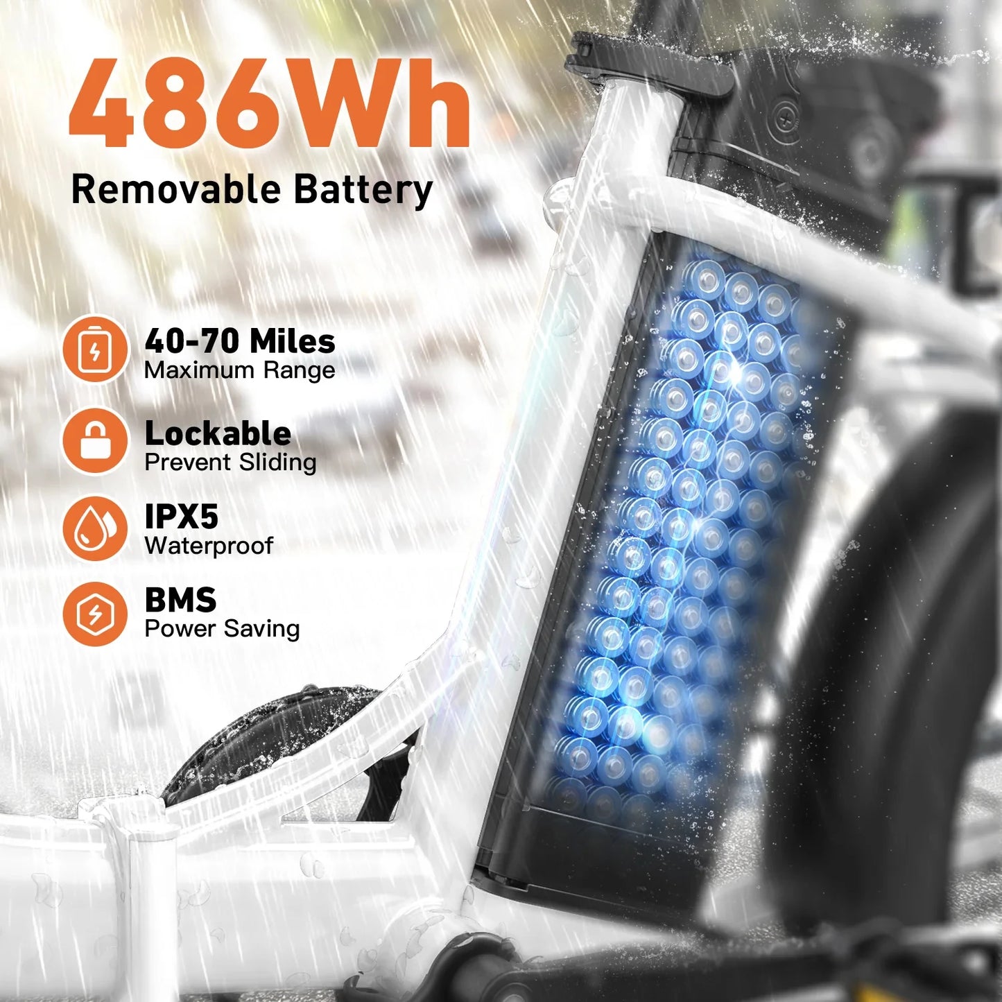 Qronge Mirage Electric Bike Folding 1000W 70 Miles Range