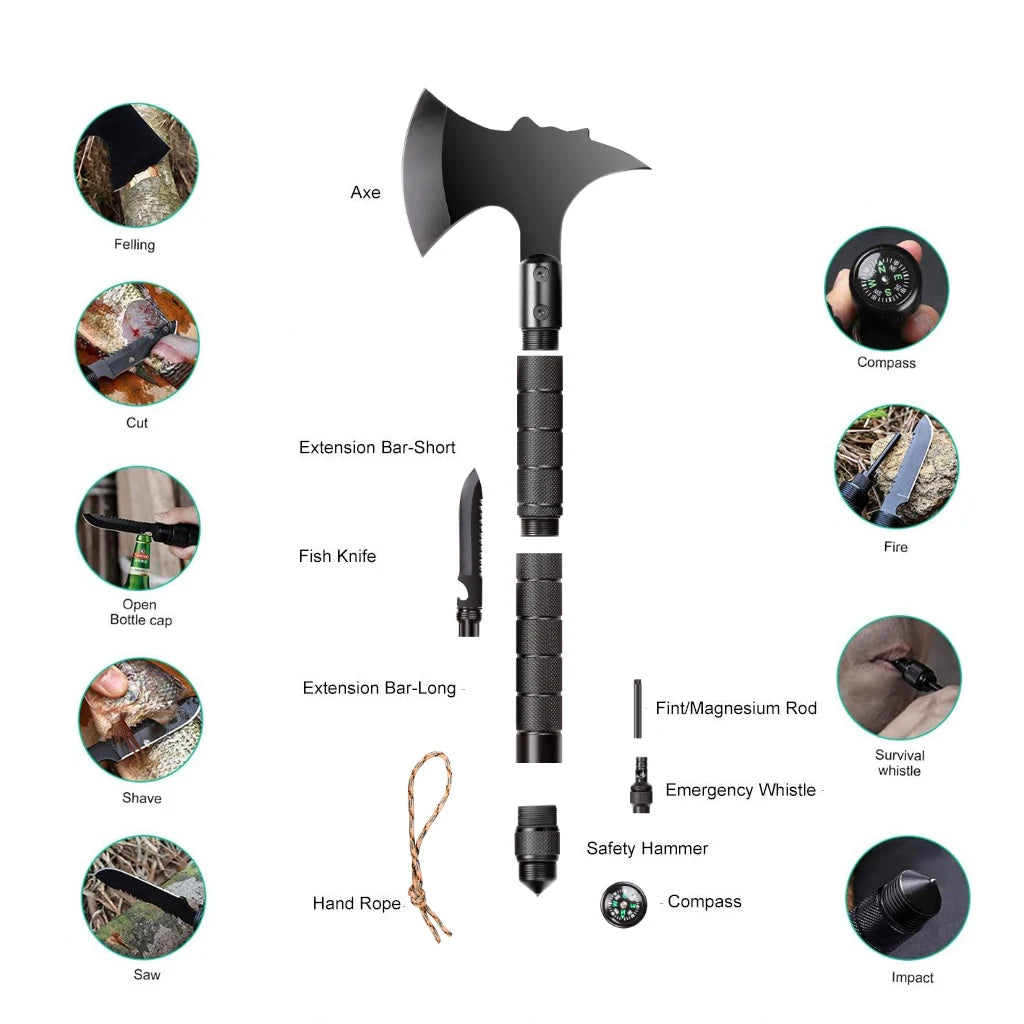 DIY Supplies Camping Foldable Tactical Axe Multifunction Portable Tool