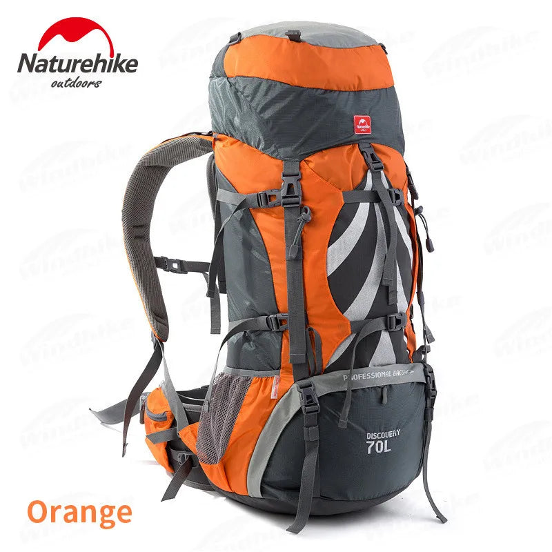 Naturehike Outdoor Backpack 70+5L Hiking Bag Rain Cover Nylon Sports Waterproof Camping Climbing Rucksack With Rainproof Cover