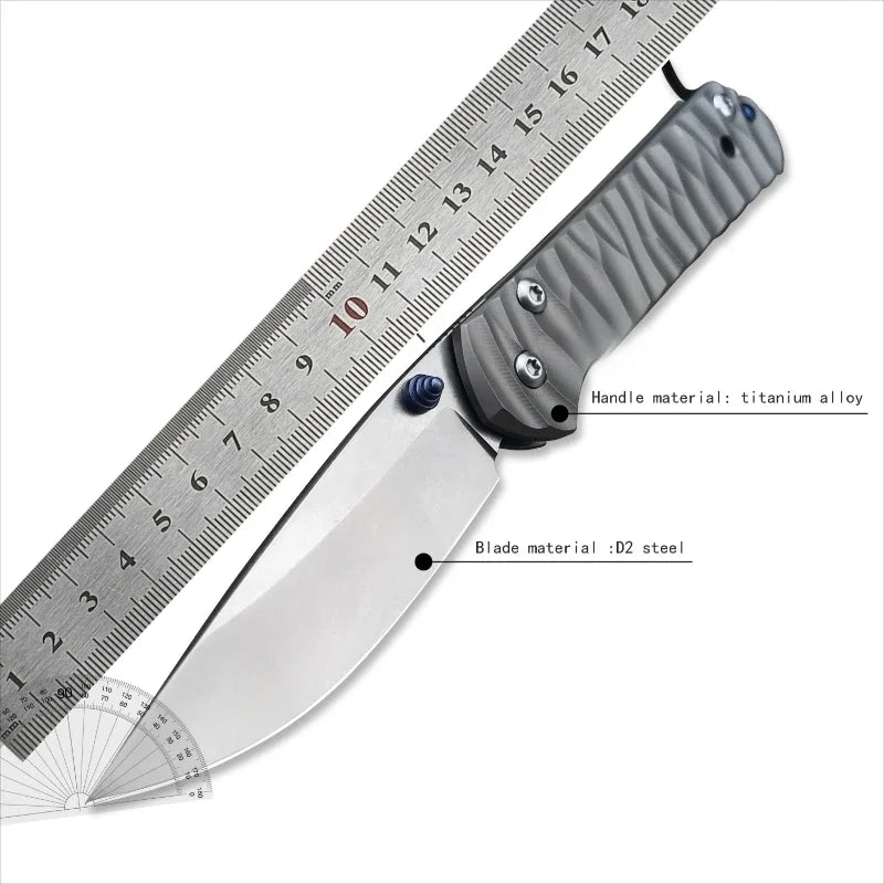 DIY Supplies Woodworking Titanium Folding Knife With D2 Blade