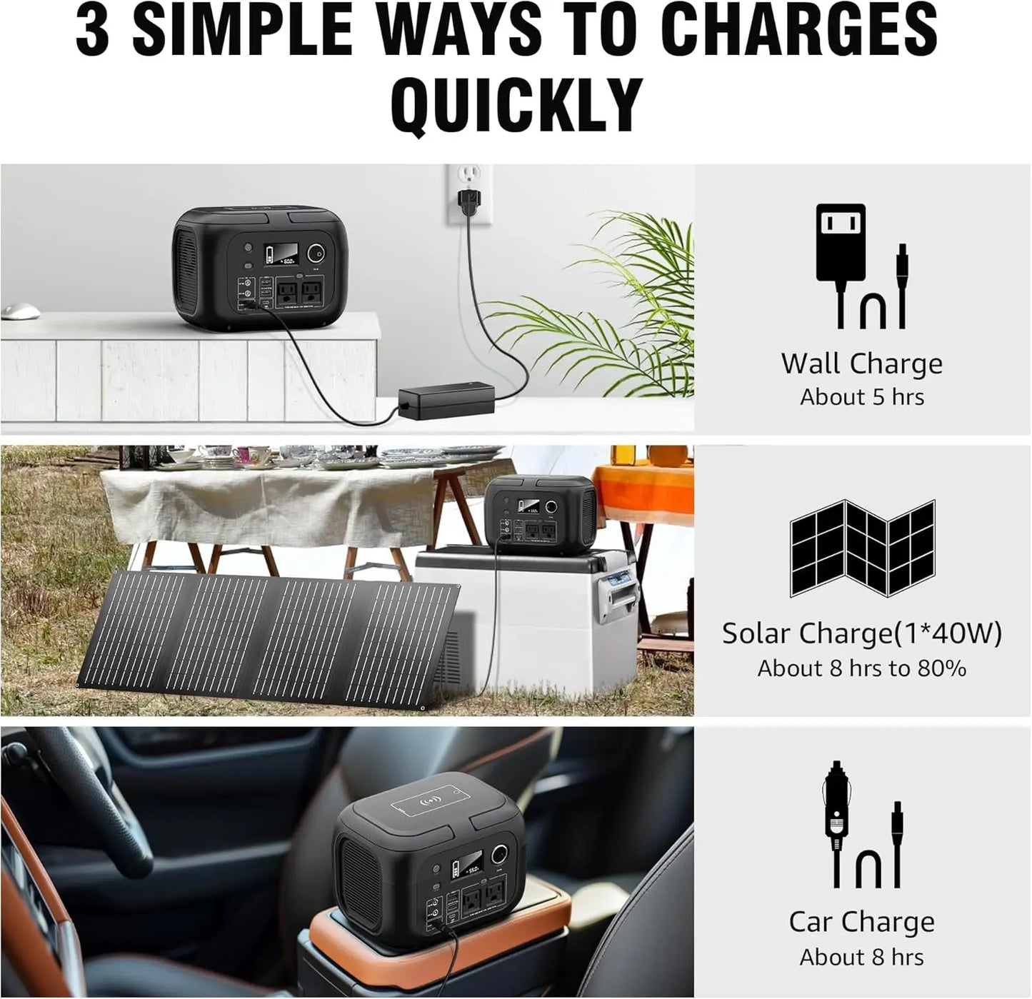 SinKeu 300W Portable Power Station Solar Generator 110V AC Outlet