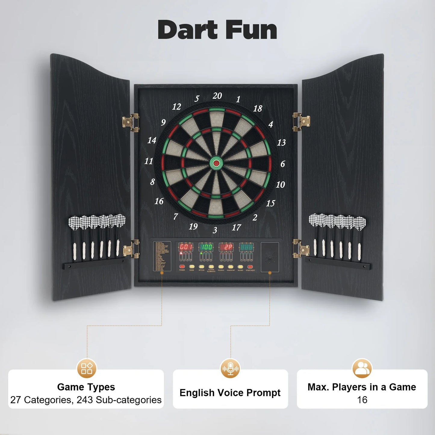 Electronic Dart Disc With Auto Scoring And LED Displays