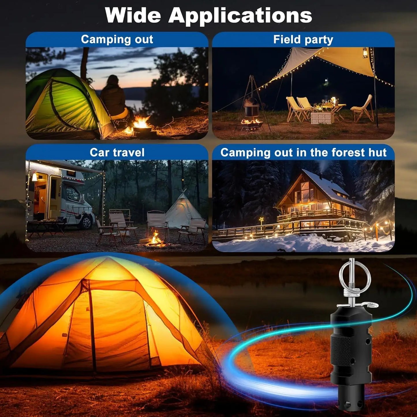 6-Pack Perimeter Trip Wire Alarm with Kevlar Cord Bear Deterrent for Camping Survival & Home Defense