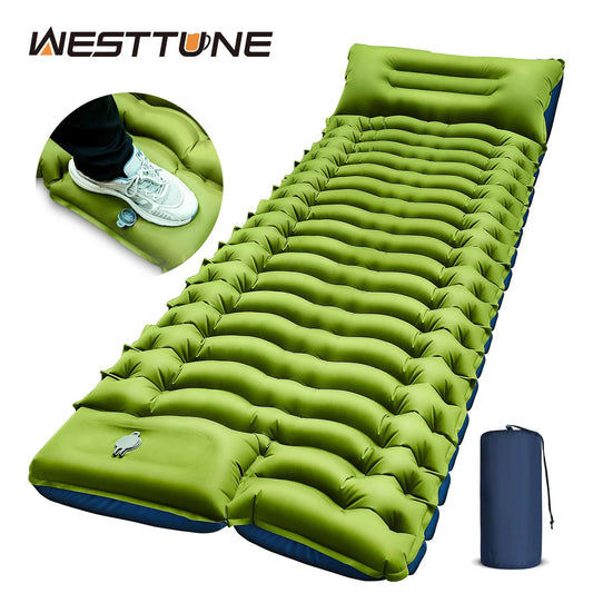 West Tune Ultralight Camping Sleeping Pad BuiltIn Pump And Pillow