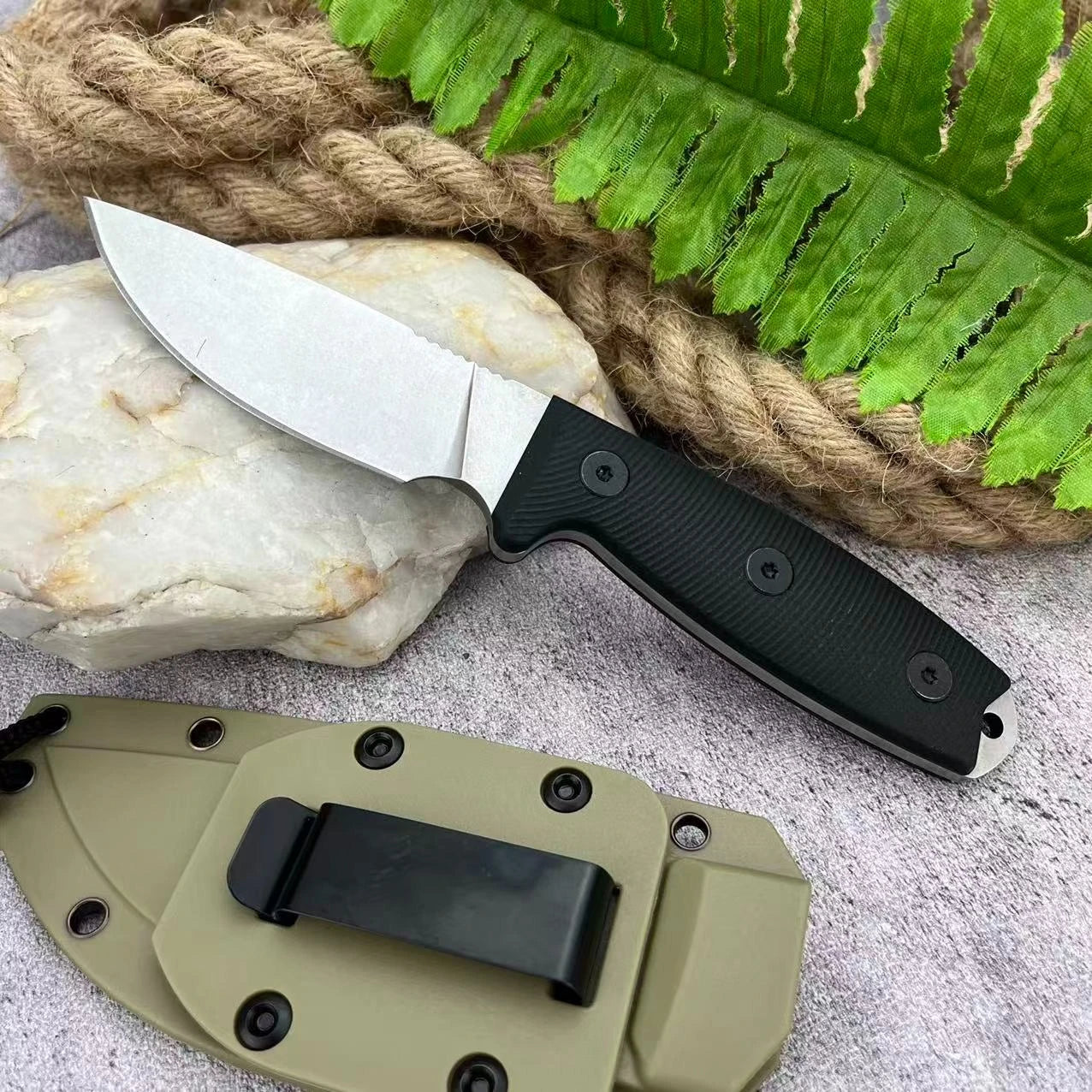 Outdoor Survival Camping Knife Trekking Knife High Hardness Wilderness Fishing Hiking Hunting Pocket Fixed Blade Knife EDC Knife