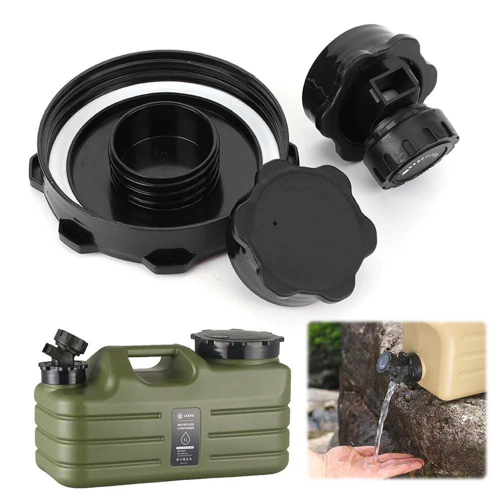 APWIKOGERElectric Camping Water Bucket Cover With Faucet Lid For Hiking