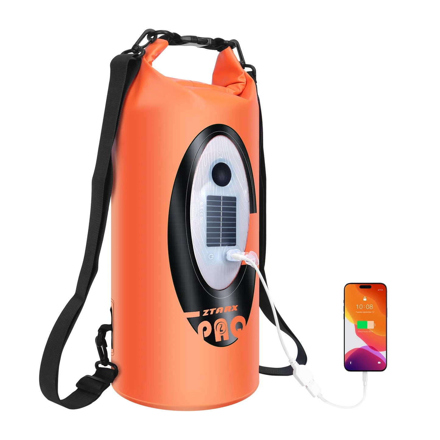 SELORSS Solar Battery Powered Waterproof Hiking Backpack With Bluetooth Speaker