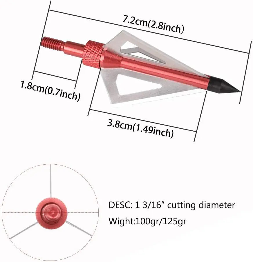 Hunting Broadheads 3 Blades Archery Broadheads 100 Grain 12 Pack Screw Arrow Heads Arrow Tips for Crossbow Compound Bow
