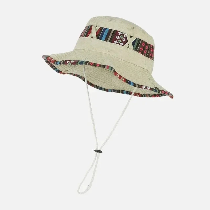 Men's Summer Fisherman Bucket Hat Outdoor Sunshade Panama Style