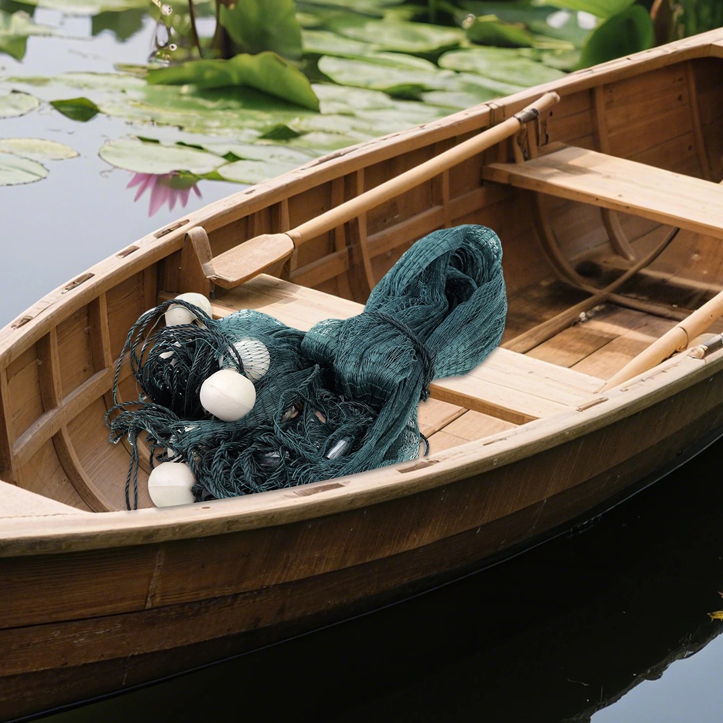 33x6.5ft Fish Net Handmade Fishing Drag Net with High Density Mesh and Iron Pendant Seine Bait Fish Mesh Netting for Fishing