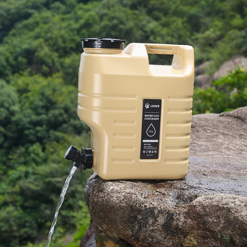 APWIKOGERElectric Camping Water Bucket Cover With Faucet Lid For Hiking