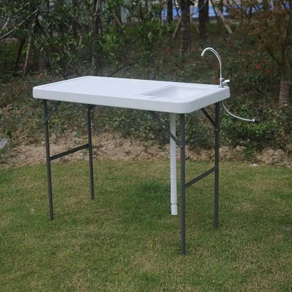Folding Fish Cleaning Table With Sink And Faucet For Camping