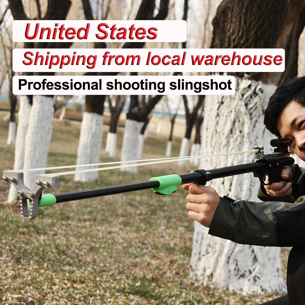 Extended Professional Large Slingshot Powerful Hunting Shooting Outdoor Equipment Telescopic Slingshot Shipped From US Warehouse