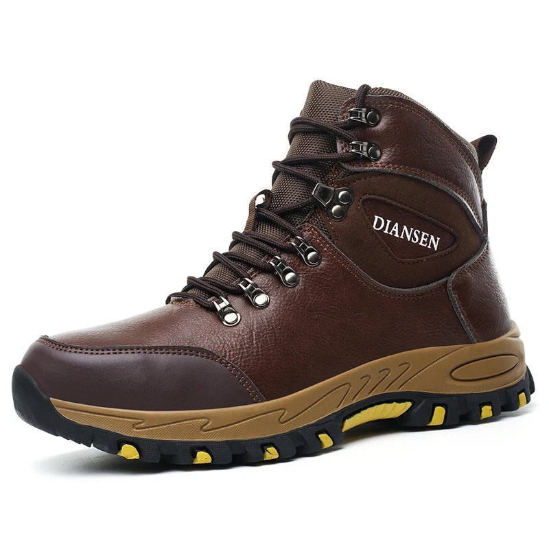 Waterproof Leather Indestructible Men Work Safety Boots Outdoor Military Boots Anti-smash Anti-puncture Industrial Shoes Male