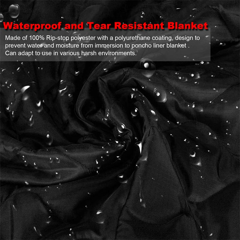LQARMY Tactical Poncho Liner Woobie Quilted Blanket for Camping