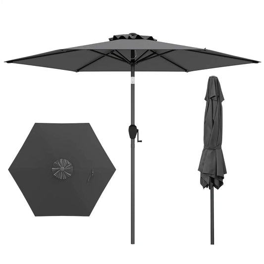 7. 5 ft Patio Umbrella Outdoor Heavy Duty Market Umbrella w/ Push Button Tilt