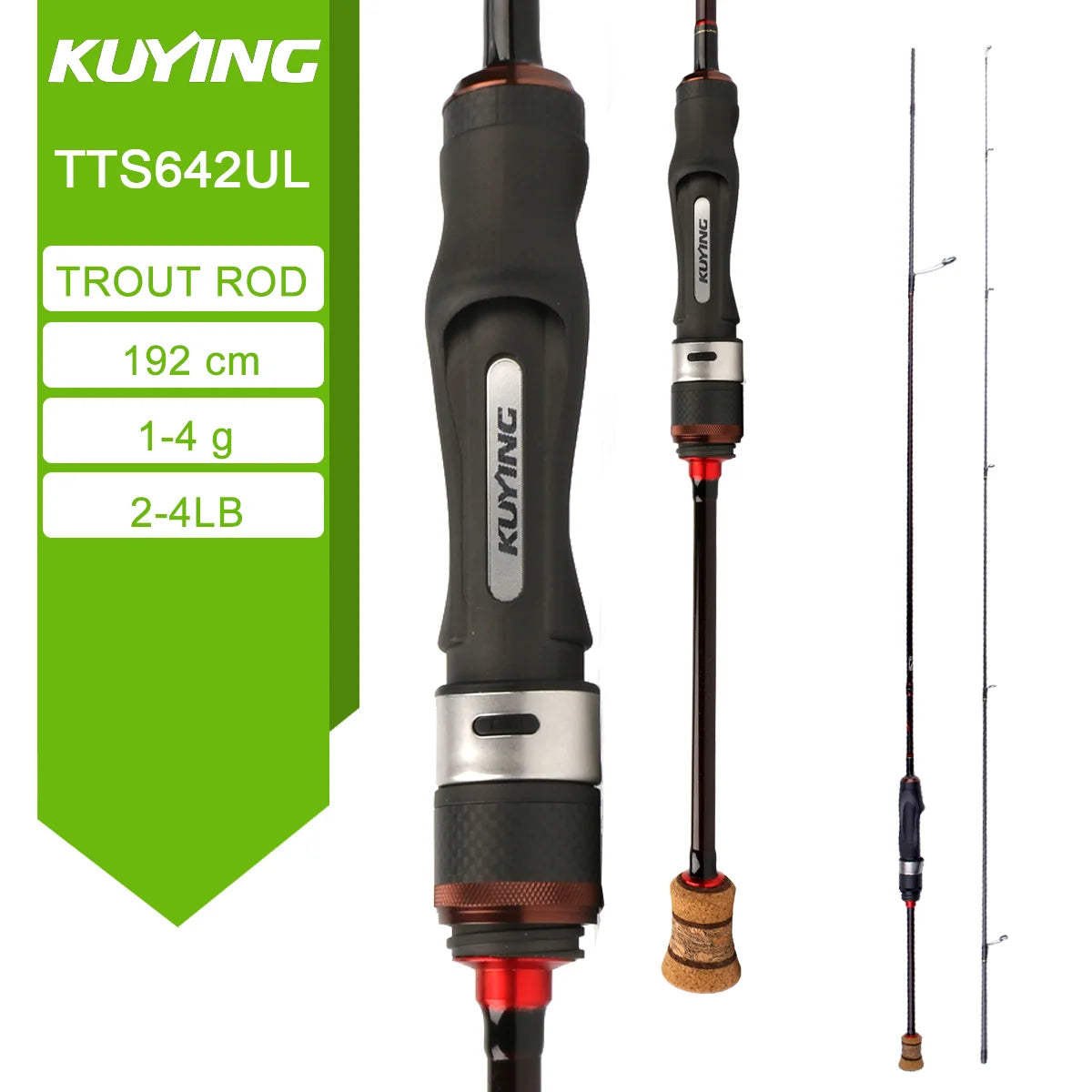 Kuying Fishing Rod Fuji Carbon Spinning Casting 2-10g