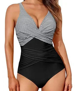 Yozihis Patchwork One Piece Swimsuit For Women Monokini Bodysuit