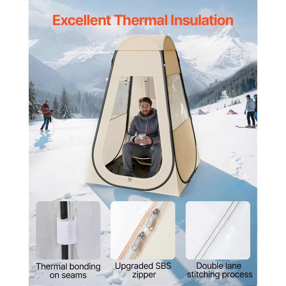 Pop-Up Sports Tent 47x47 in Outdoor Weather-Resistant Clear Pod