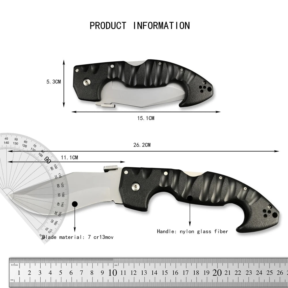 DIY Supplies Folding Knife 7CR13MOV Blade Survival Wilderness