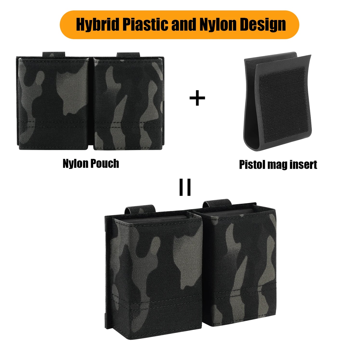 KRYDEX Open Top Double Magazine Pouch MOLLE Carrier For M4