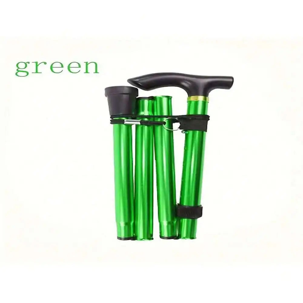 2pcs-Folding Cane, Adjustable Height Walking Stick Lightweight Collapsible Portable Travel Cane With Wrist Strap And T Handle