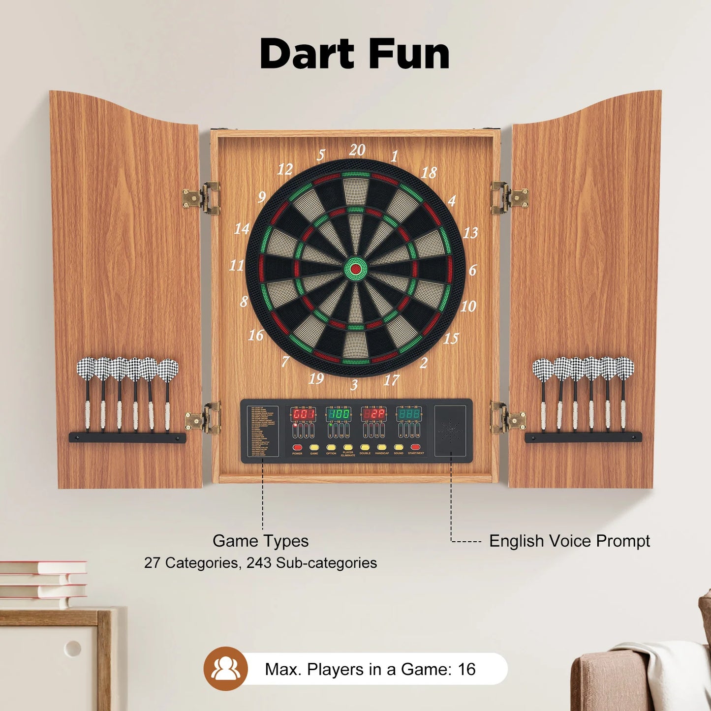 Electronic Dart Disc With Auto Scoring And LED Displays