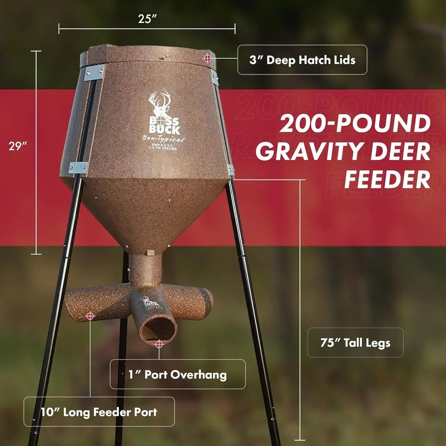 XMSJ Deer Feeder Hunting Gravity Feed System With UV Protection
