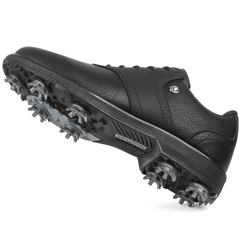 Lenox Men Golf Shoes Spikes Leather Rubber Outsole Performance Footwear