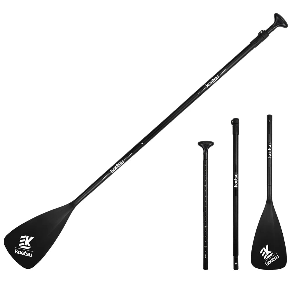 3-Piece Kayak Boat Paddle Adjustable Length Detachable SUP Paddle Aluminum Alloy Stand Up Paddleboard Paddles for Canoe Kayaking