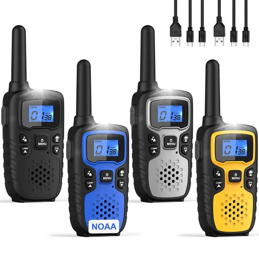 Walkie Talkies for Adults Long RangeRechargeable 4 Pack 2 Way Radios, Hiking Accessories Camping Gear Xmas Birthday Gift for Kid