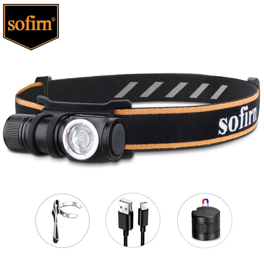 Sofirn HS10 USB C Rechargeable Mini 16340 Headlamp 1100lm TN3535 90CRI Angle Flashlight TIR Optics with Magnet Tail 2 Groups