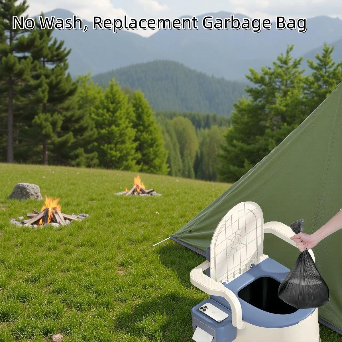 Rvtenrio Portable Camping Toilet for Outdoors and RV Travel