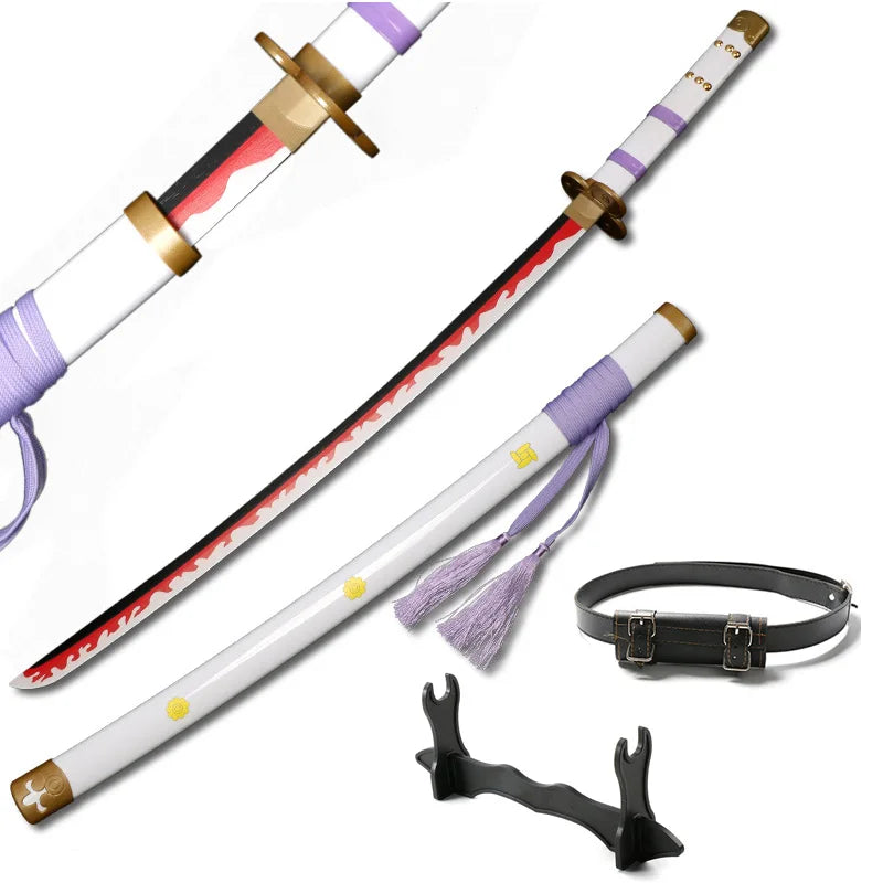 Roronoa Zoro Katana 104cm/41inCharacter Cosplay Sword with Sowrd Holder and Belt Trafalgar Law Red Sandai kitetsu Yubashiri